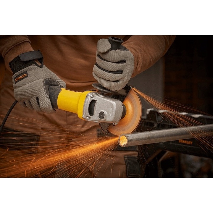 Polizor unghiular Stanley 125mm 1100W, 6 viteze, ergonomic, 2,35kg