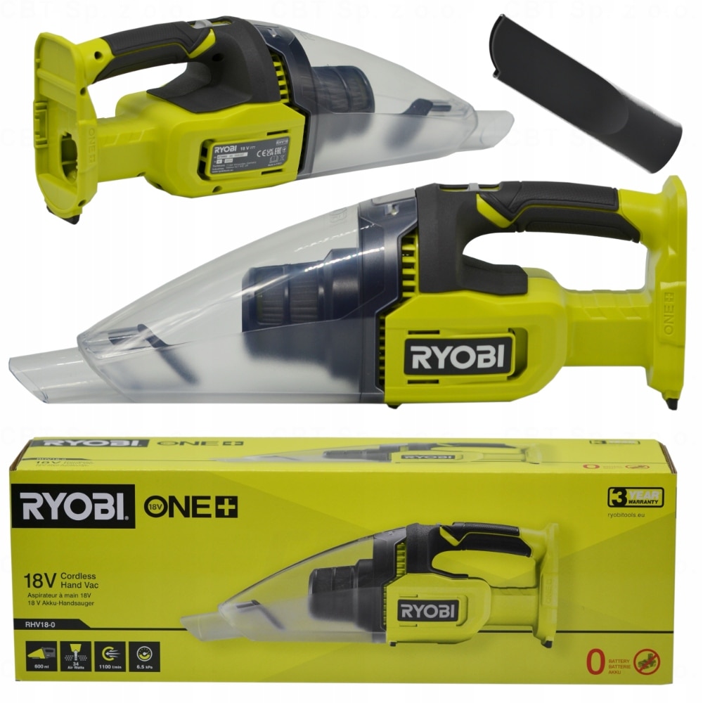 Aspirator manual RYOBI RHV18-0, putere 34W, capacitate 600ml, verde