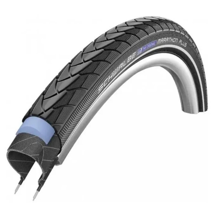 Schwalbe Marathon Plus abroncs, 28x1.40, fekete fényvisszaverő csíkkal, SmartGuard, 900g