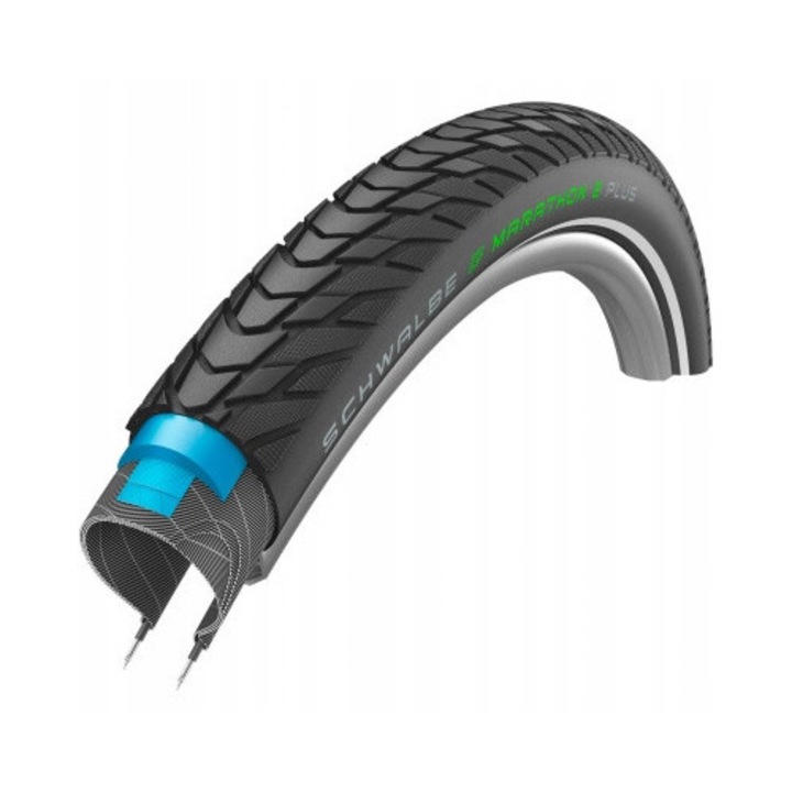 Schwalbe Marathon E-Plus 28x2,00 fekete fényvisszaverő kerékpár gumiabroncs