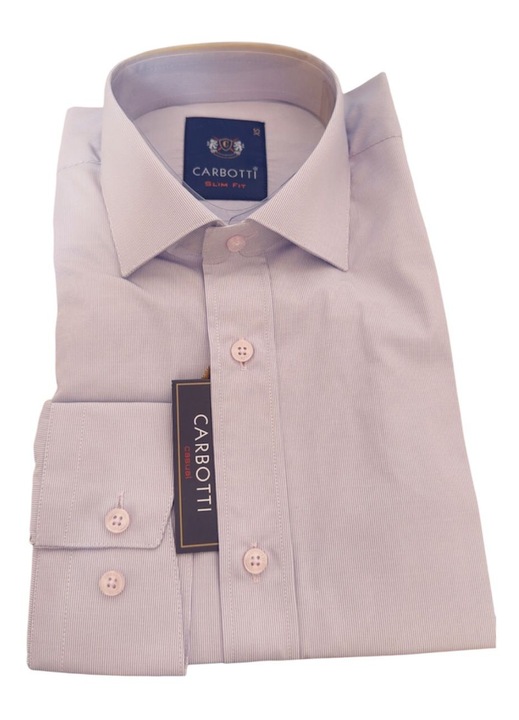 Férfi ing, carbotti, slim fit, lila csíkos, pamut-poliészter, Xs méret (35-36)