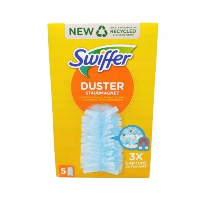 Set 5 rezerve pentru mopuri magnetice, Swiffer, 20% mai multe fibre