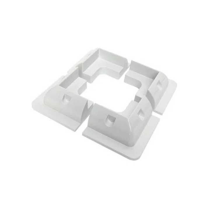 Set 4 coltare MASIS pentru fixarea unui panou fotovoltaic pe rulota / container, culoare ALB