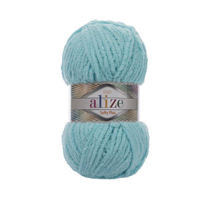 Fir tricotat Alize Softy Plus, turcoaz, 100% poliester, 100g, 120m