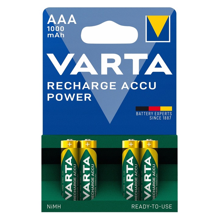 Acumulator NiMH Varta AAA 1000 mAh set 4 bucati