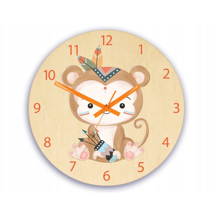 Dekoratív óra Kormánykerék, Malpka indianin, 30 cm, akril, fenyő