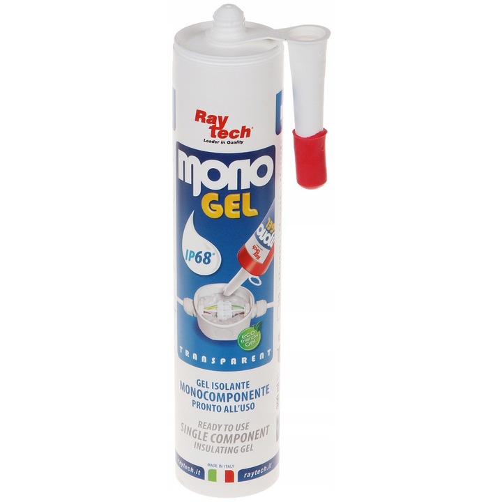 RayTech MONO-GEL szigetelő gél 23kV 300ml, -60C...200C, 49x231mm
