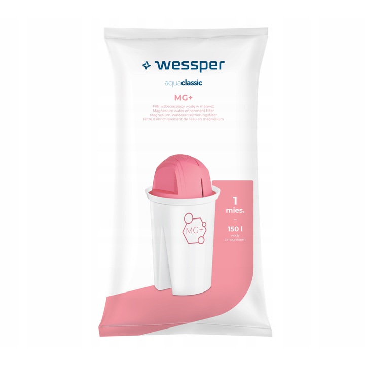 Filtru Wessper aquaclassic MG+ pentru cani filtrante, 15 bucati, imbogatit cu magneziu, compatibil cu Brita, Dafi, Aquaphor