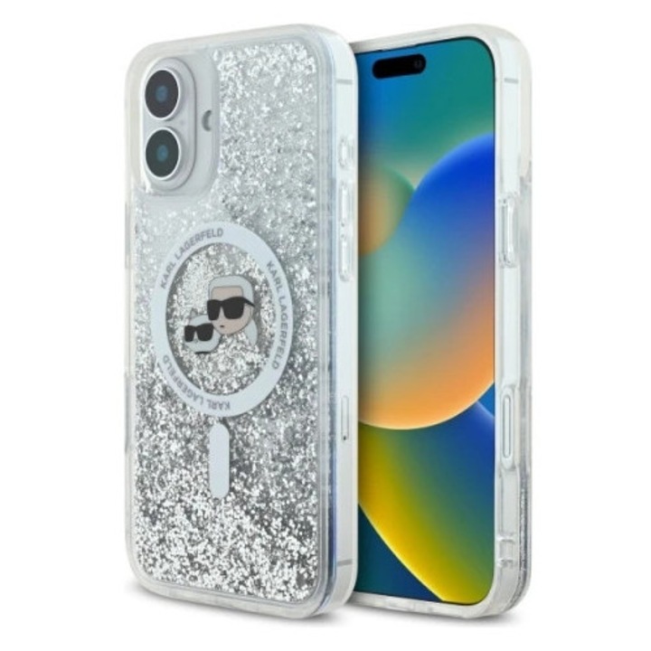 Husa Hardcase Karl Lagerfeld MagSafe pentru iPhone 16 Plus 6,7", transparent