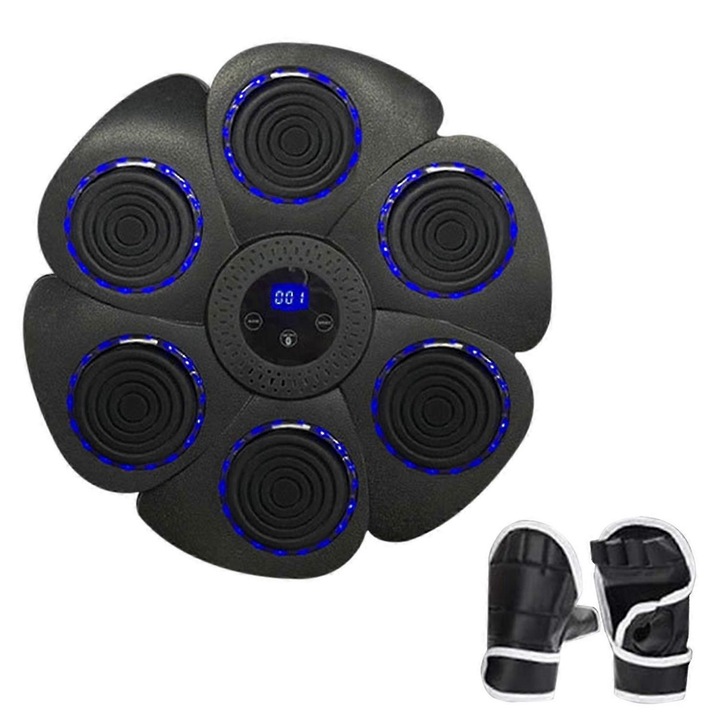 Masina de box inteligenta montata pe perete, cu conexiune Bluetooth, 9 viteze, cu manusi de box, pentru adulti si copii