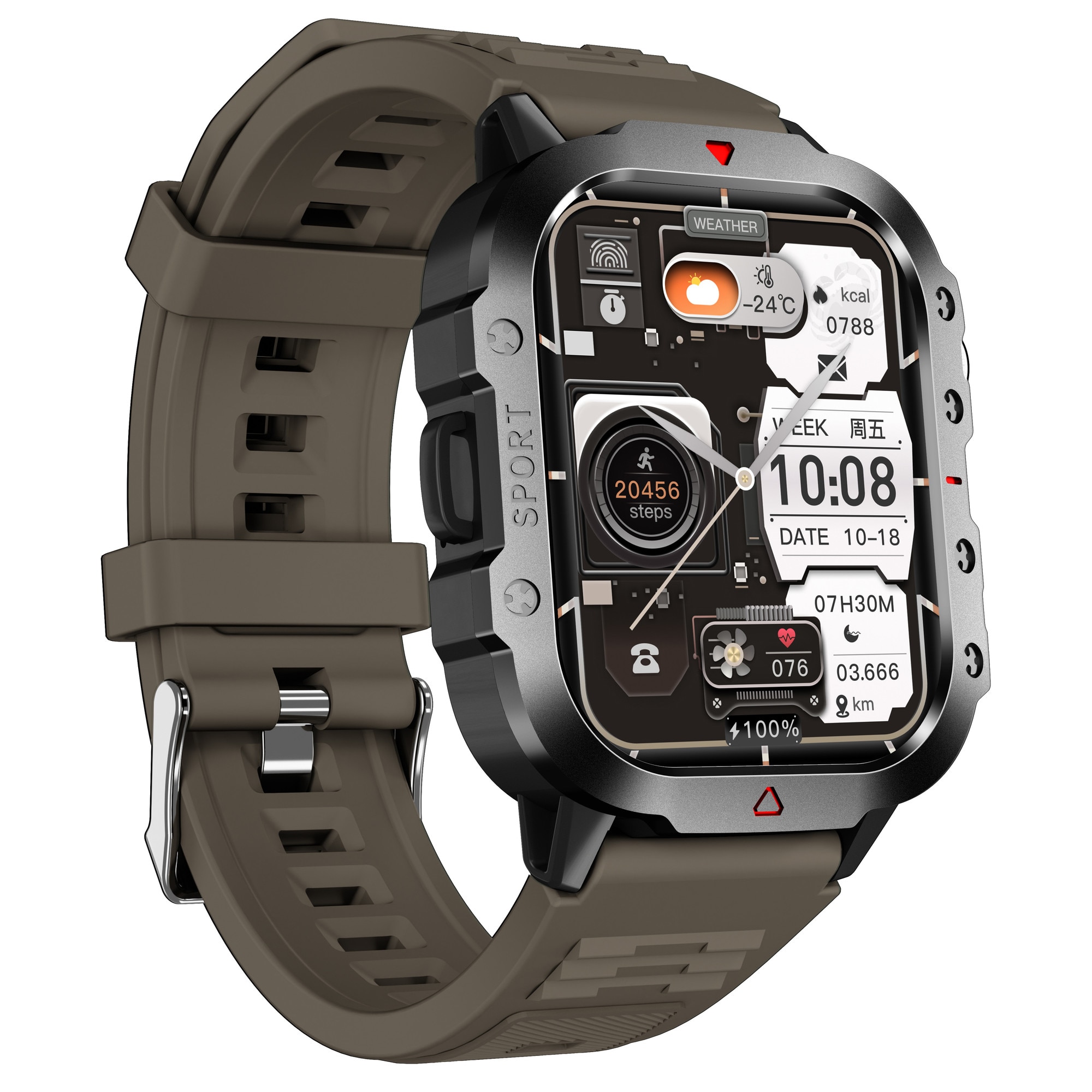 Ceas inteligent premium, 2.01 inch, Ecran tactil HD retina, moduri ...
