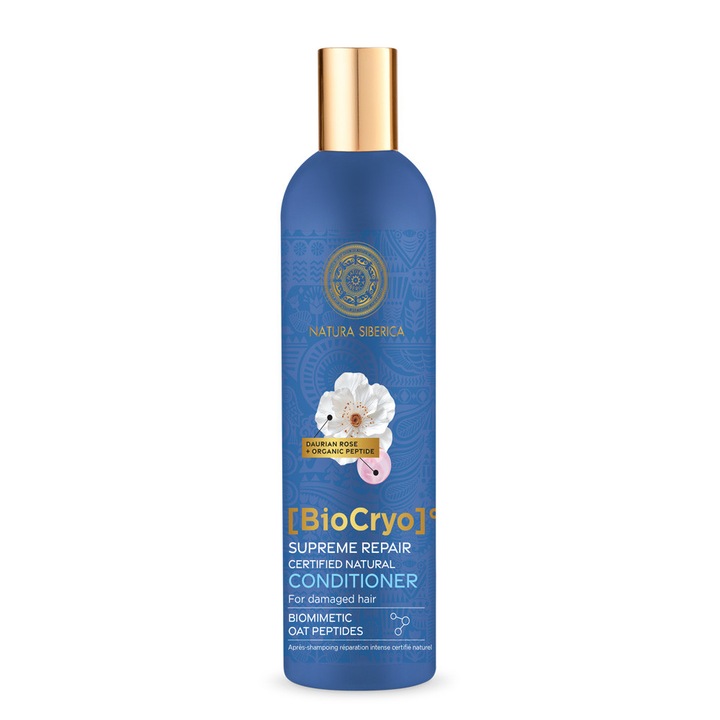 Natura Siberica BioCryo Supreme regeneráló balzsam károsodott hajra 400 ml