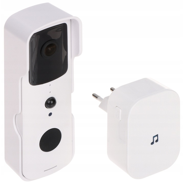Sonerie electrica cu camera, ATLO, Wi-Fi, detectie miscare, alb/negru, 145x51x38mm