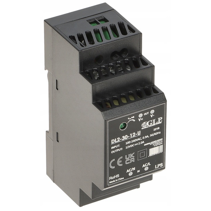 Sursa de alimentare GLP DL2-30-12-U, 12V DC, 2A, 24W, 92.7x35x58mm