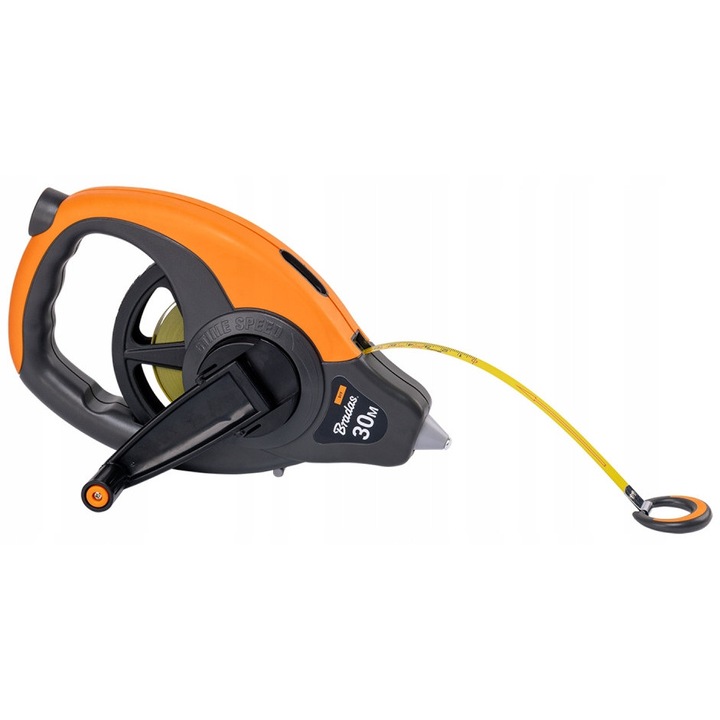 Miara zwijana Bradas 30m, 13mm, fibra de sticla, culoare galbena, cu maner ergonomic