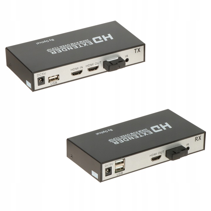 Converter HDMI DELTA HDMI-OFT-20KM, 20 km, Plug & Play, 160x80x28mm, set cu cablu USB-A