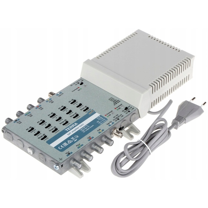 Amplificator TV Terra SA-51, 4 intrari, 22 dB, 950 MHz - 2400 MHz, 47 MHz - 790 MHz