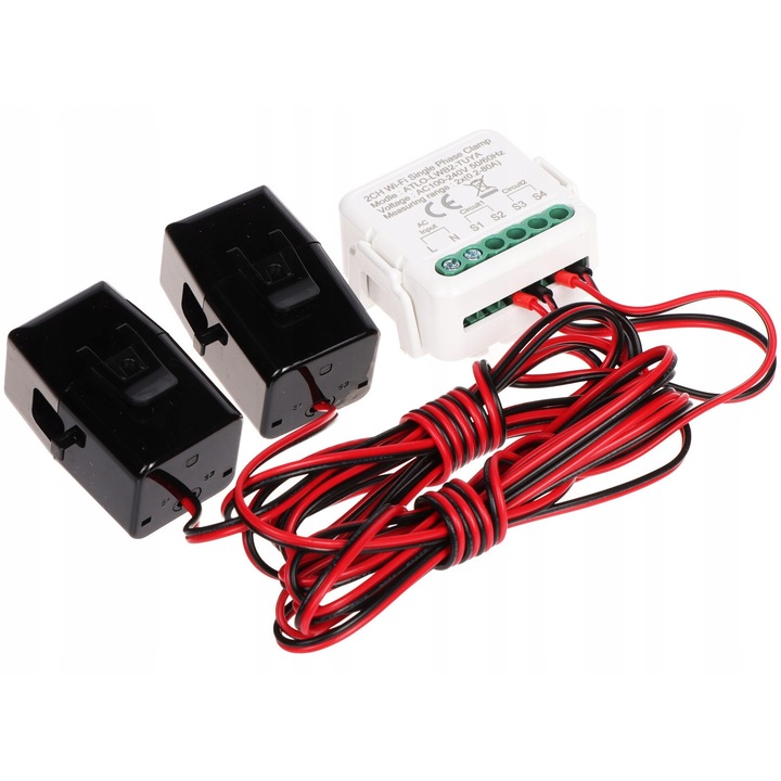 ATLO energiafogyasztásmérő, egyfázisú, 2 csatornás, Wi-Fi, Bluetooth, 44x39x22mm