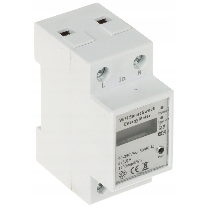 ATLO-LE1-TUYA Wi-Fi Intelligens töltő, fehér, 37x81x66mm, energiafogyasztás mérés, hangvezérlés