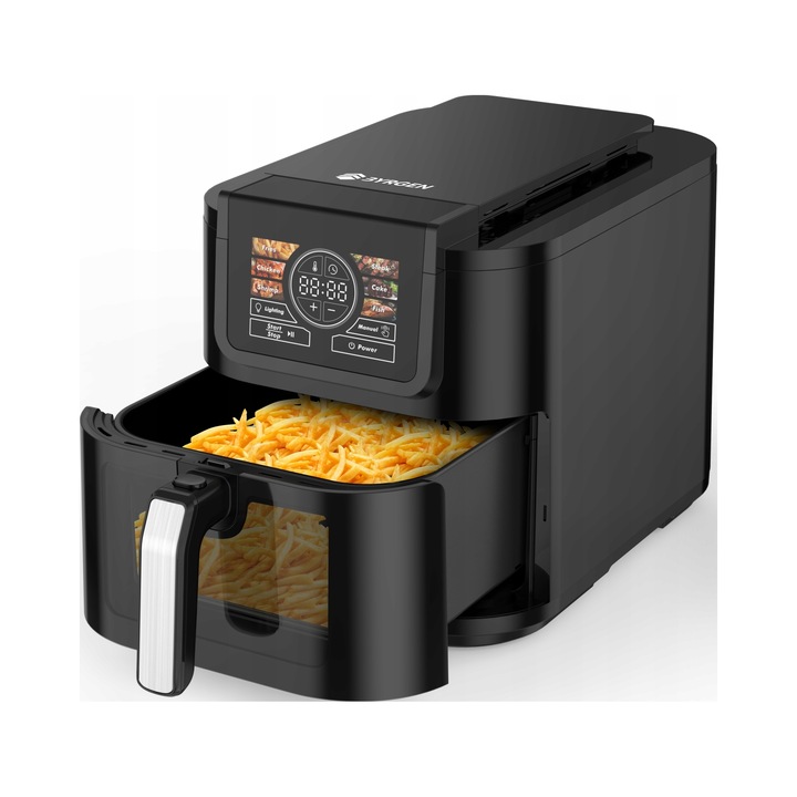 Friteuza Byrgen AI COOK PRO 8L, 1700W, 6 programe inteligente, design compact, negru