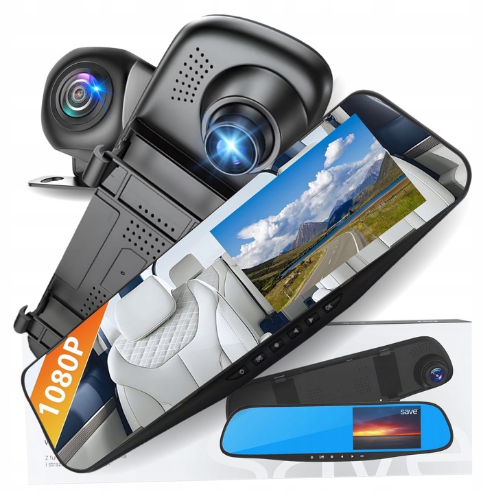 Wideorecorder auto S-600, camera de marsarier, Full HD, 170° unghi de vedere, set complet