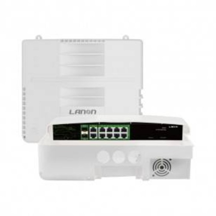 Switch PoE 8xPoE 1Gb/s, 2xUplink, 2xSFP, 120W, IP65, LANON