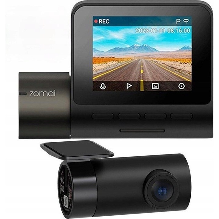 Camera auto 70mai A500S Dash Cam Pro Plus + RC11, 1944p, GPS, negru-silver, set