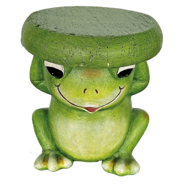 Masuta, suport ghiveci flori magnezie multicolora Broscuta 30 x 34 cm