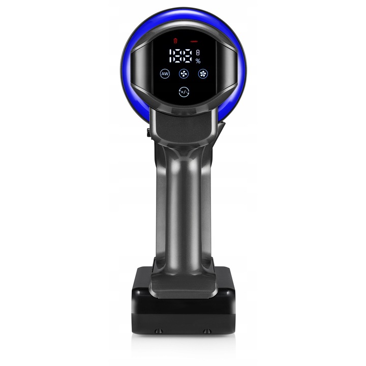 Вертикална прахосмукачка Kerch SANTI PRO, 600W, 0,6л, сива, комплект 3в1