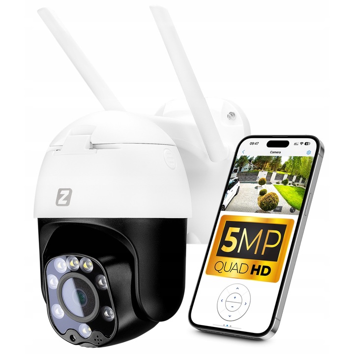 Camera de supraveghere Zintronic P5 Light, IP66, 30m vizibilitate nocturnă, WiFi 100m