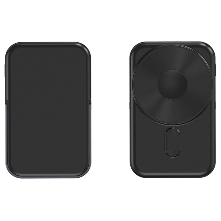 Power Bank 10000 mAh, 22.5W, incarcare rapida wireless MagSafe, negru, cu suport integrat