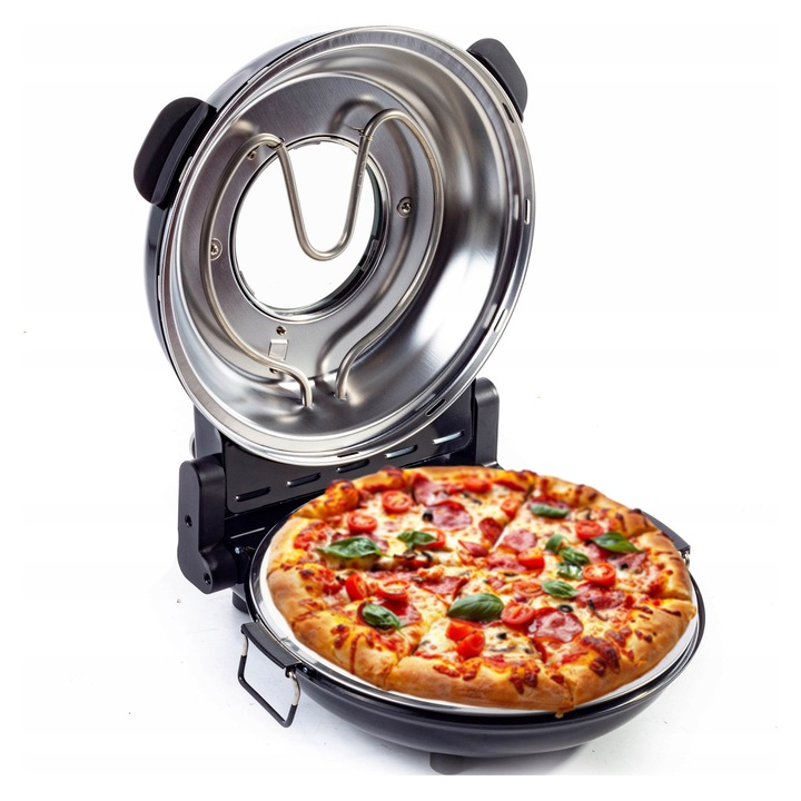 Riwall Baggio elektromos pizzakemence, 1200W, 32cm, fekete, 2 lapáttal