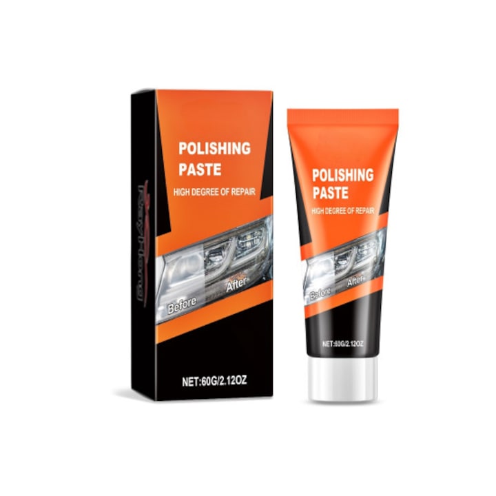 Pasta Polish Faruri Auto, 60g, alb, pentru curățarea și recondiționarea farurilor