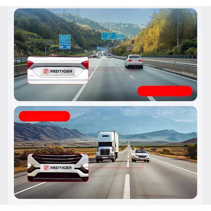 Camera auto DVR 3 canale AD-302, 4K + 1080P, unghi de 170, cu Wi-Fi, set complet