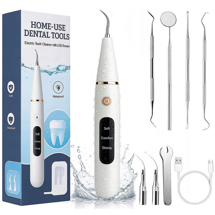 Detartraj cu ultrasunete MEMFLOW pentru dinti, 2 varfuri, 3 moduri