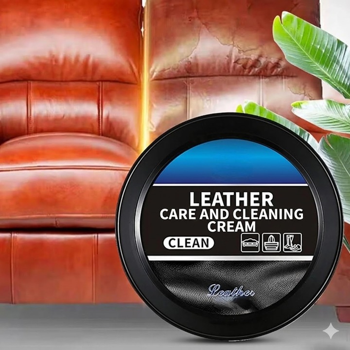 Crema Multifunctionala Pentru Curatarea si Reconditionarea Suprafetelor din Piele sau Plastic, Efect de Lustruire si Protectie, Interior Auto, Mobila, Incaltaminte, 120g