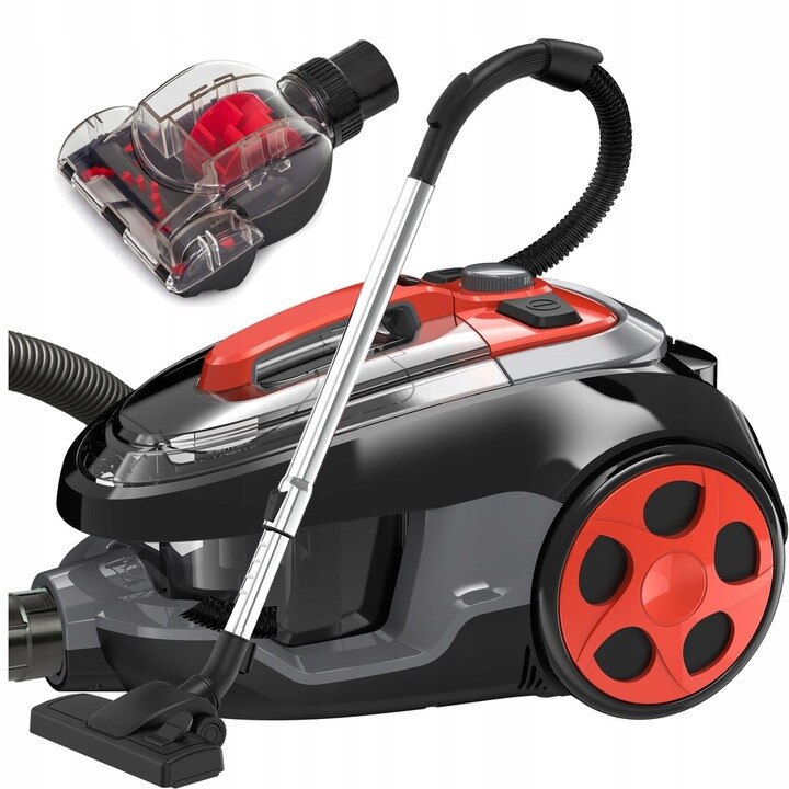 Aspirator ciclonic Lehmann 4000W, fara sac, 2.5L, cu turbosa, negru