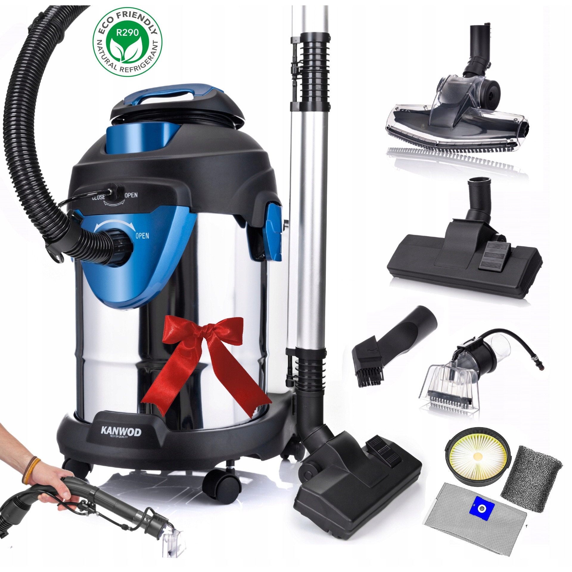 Aspirator Kanwod Super Wash 2000W, set complet, 20L, multicolor, 330x370x500mm
