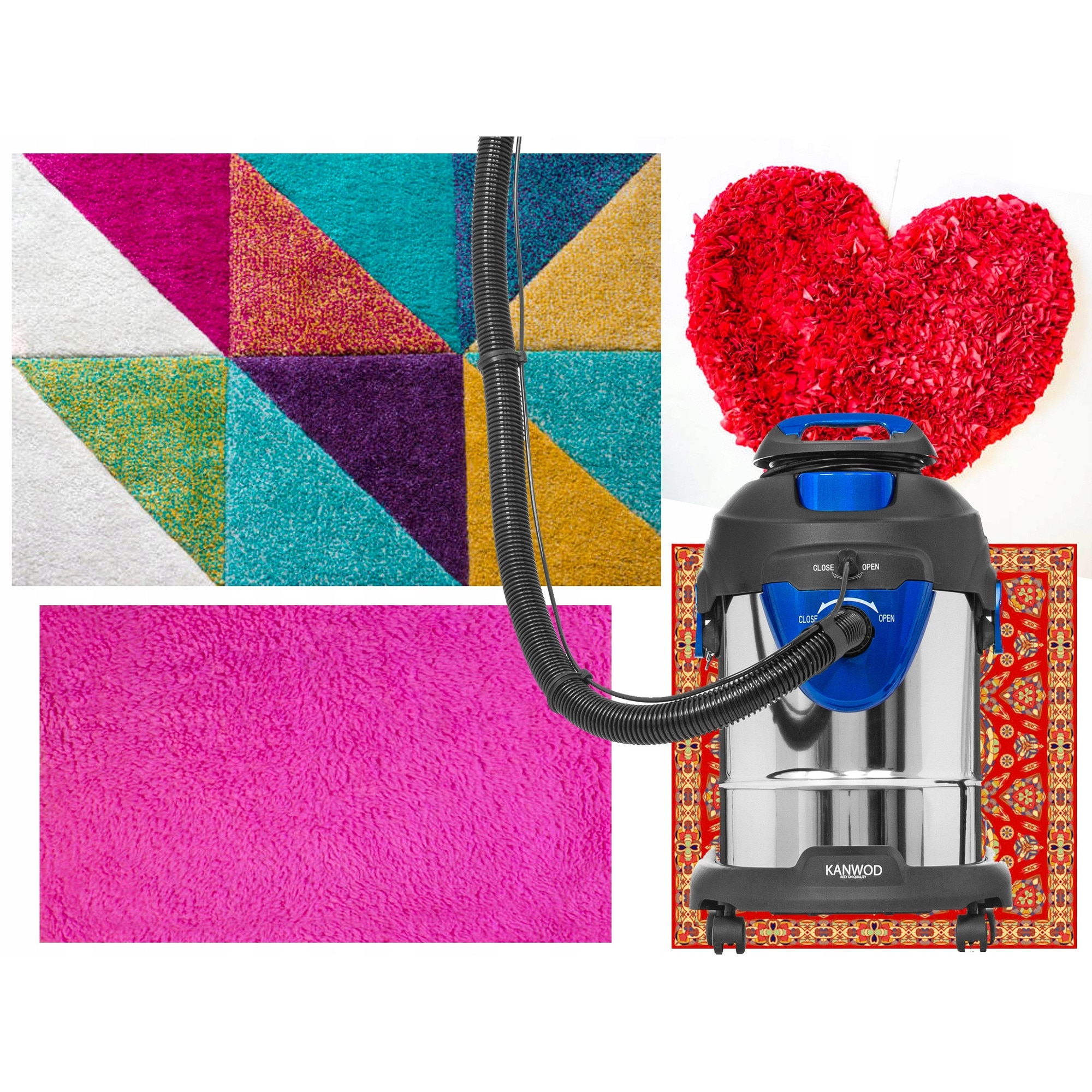 Aspirator Kanwod Super Wash 2000W, set complet, 20L, multicolor, 330x370x500mm
