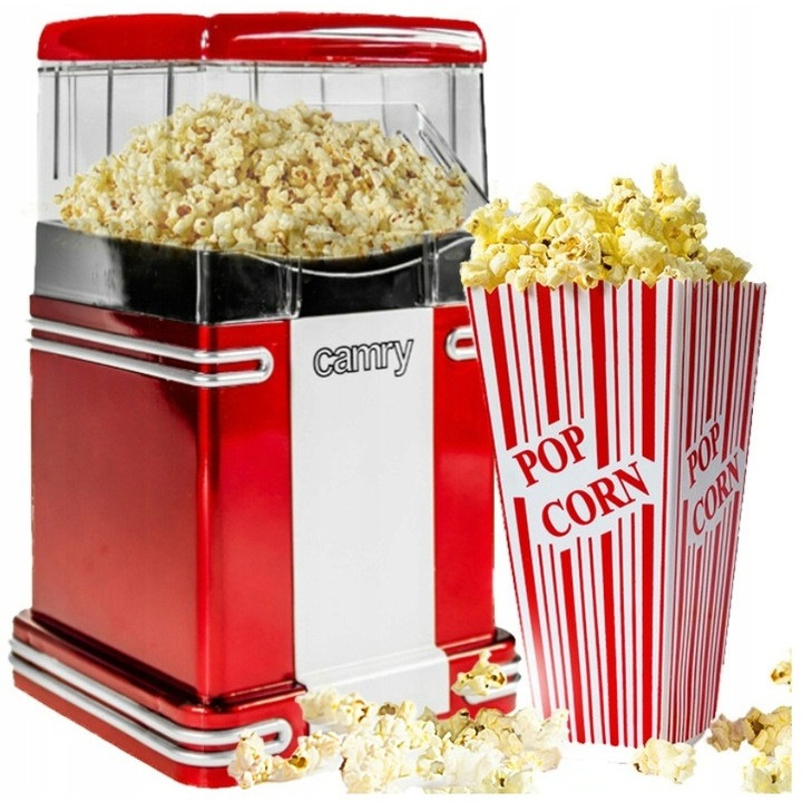 Masina de popcorn Camry CR 4480, 1200W, beztlushoasa, forma de minge, set complet