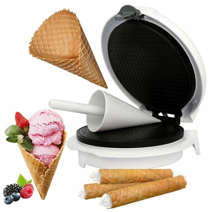 Гофретник, уред за приготвяне на десерти, 1500W, бял