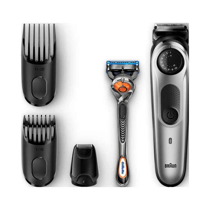 Set trimmer pentru barba Braun 5542, 39 setari lungime, negru, alimentare retea-acumulator