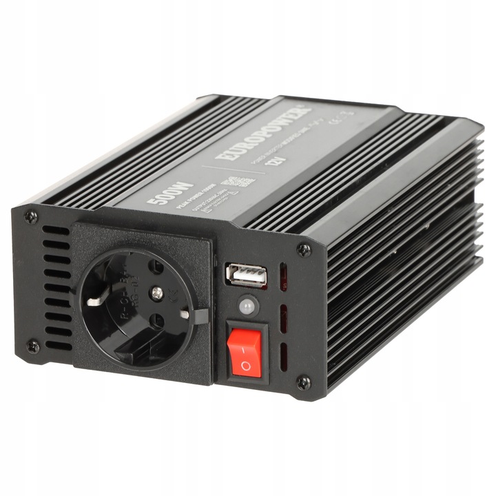 Inverter auto EUROPOWER 12V DC la 230V AC, 1000W, 0.76kg, 185x112x58mm
