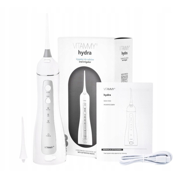 Vitammy Hydra szájzuhany, fehér, vezeték nélküli