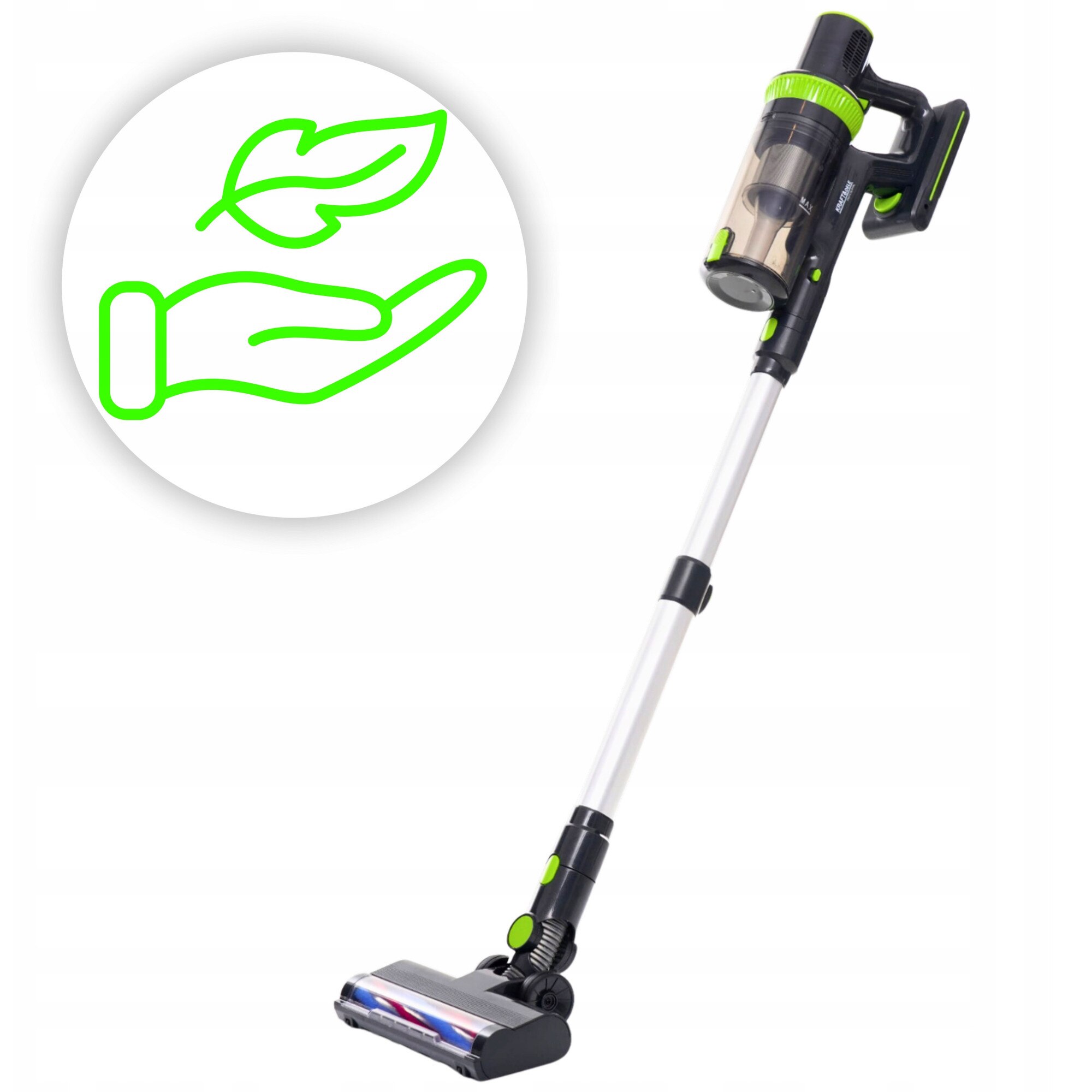 Aspirator vertical fără fir KRAFT&DELE KD480, 3 în 1, 0,8L, cu display LCD, verde