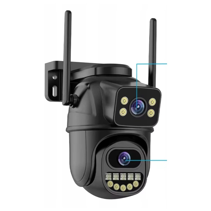Camera de supraveghere IP rotativa 5MP, zoom 2x, detectie miscare, vizibilitate nocturna, wireless, set complet