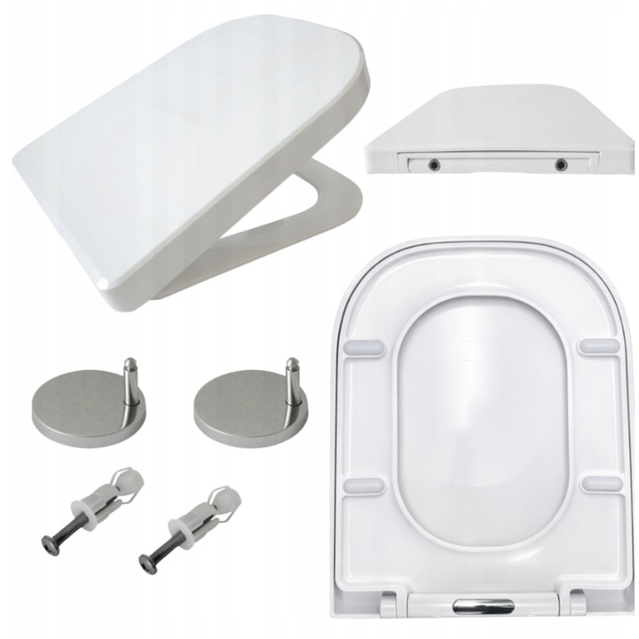 Deska WC Estiva G, duroplast, alb, 34,8x44,8cm, sistem de inchidere lenta, sistem EasyClean