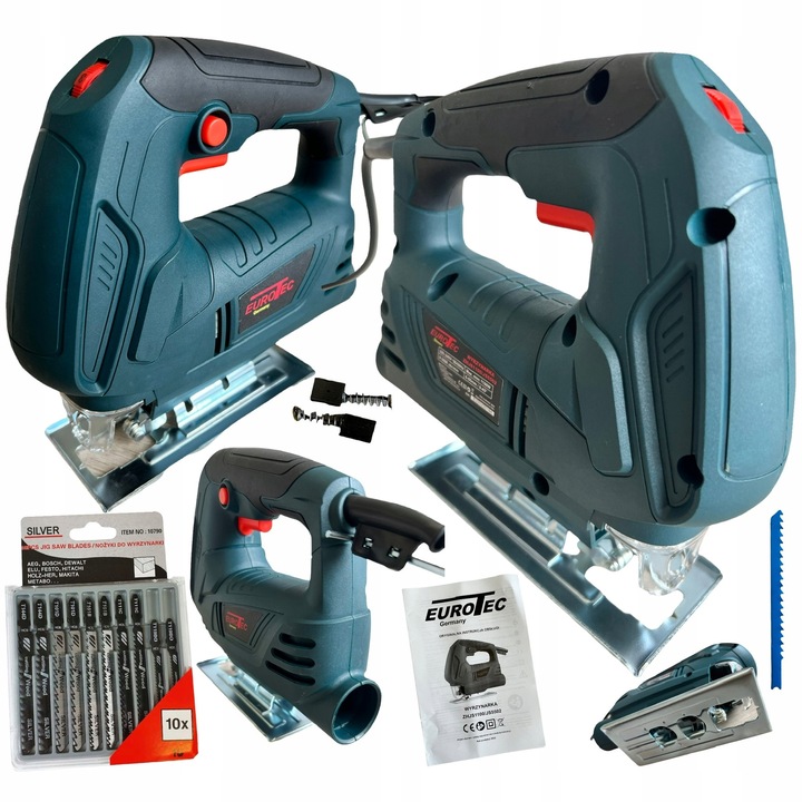 Fierastraie electrica Eurotec 1100W, 11 bricege incluse, reglare unghi 0-45, sistem de evacuare praf