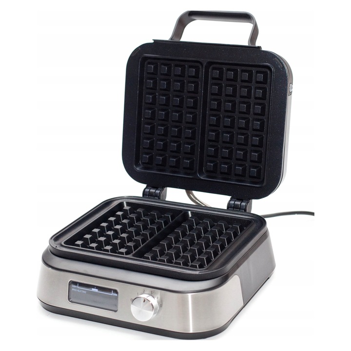 Машина за гофрети Berlinger MAX-2350-W, 2350 W, черна, 2 гофрети едновременно, незалепващи плочи 27x22 см