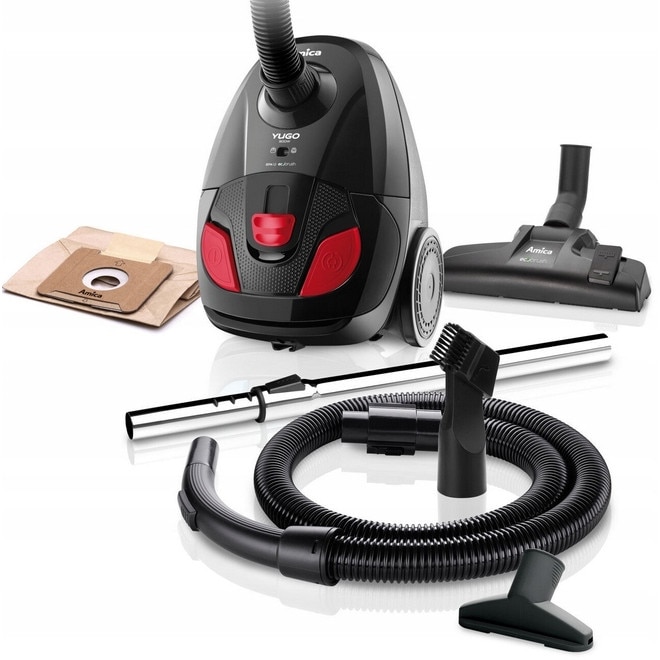 Aspirator cu sac, 900W, negru, set complet, filtrare EPA 12, reglare putere